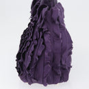 PRADA Hand Bag Nylon Leather Purple Gold Auth 173998-4