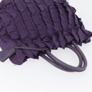 PRADA Hand Bag Nylon Leather Purple Gold Auth 173998-6