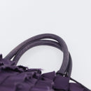 PRADA Hand Bag Nylon Leather Purple Gold Auth 173998-8
