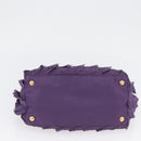 PRADA Hand Bag Nylon Leather Purple Gold Auth 173998-5