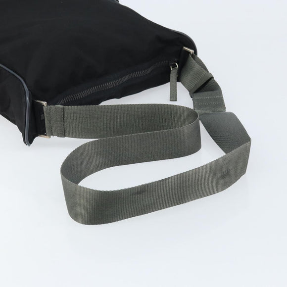 PRADA Sports Shoulder Bag Nylon Black Silver Auth 173999