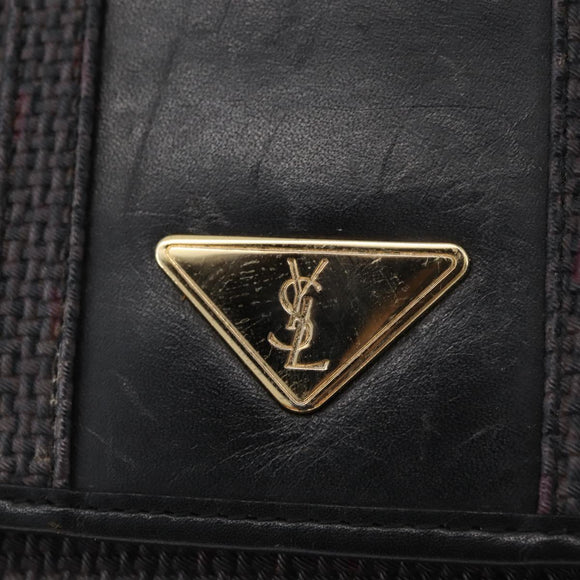 SAINT LAURENT Clutch Bag PVC Purple Gold Auth 174001