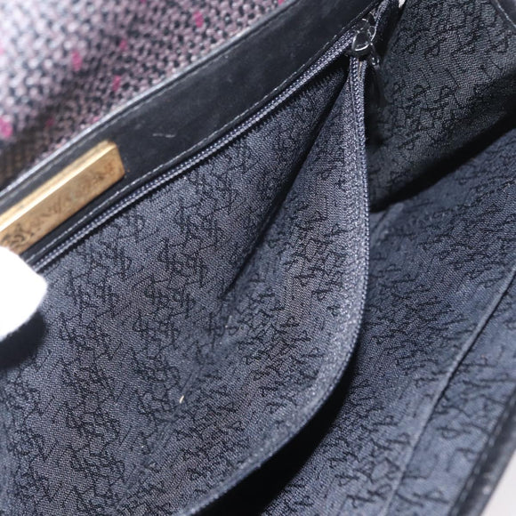 SAINT LAURENT Clutch Bag PVC Purple Gold Auth 174001