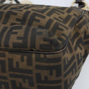 FENDI Zucca Canvas Hand Bag Black Brown Auth 174003-9