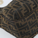 FENDI Zucca Canvas Hand Bag Black Brown Auth 174003-14