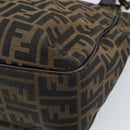 FENDI Zucca Canvas Hand Bag Black Brown Auth 174003-15