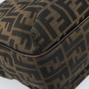 FENDI Zucca Canvas Hand Bag Black Brown Auth 174003-16