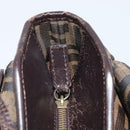 FENDI Zucca Canvas Hand Bag Black Brown Auth 174003-10