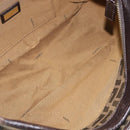 FENDI Zucca Canvas Hand Bag Black Brown Auth 174003-11