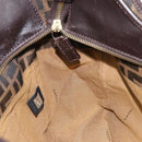 FENDI Zucca Canvas Hand Bag Black Brown Auth 174003-19