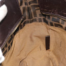 FENDI Zucca Canvas Hand Bag Black Brown Auth 174003-20