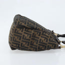 FENDI Zucca Canvas Hand Bag Black Brown Auth 174003-3