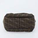 FENDI Zucca Canvas Hand Bag Black Brown Auth 174003-5