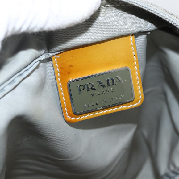 PRADA Schoudertas Nylon Grijs Zilver Auth 174005