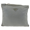 PRADA Schoudertas Nylon Grijs Zilver Auth 174005-13