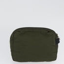 PRADA Pouch Nylon 3 Set Purple Khaki black Auth 174009-18
