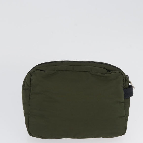 PRADA Pouch Nylon 3 Set Purple Khaki black Auth 174009