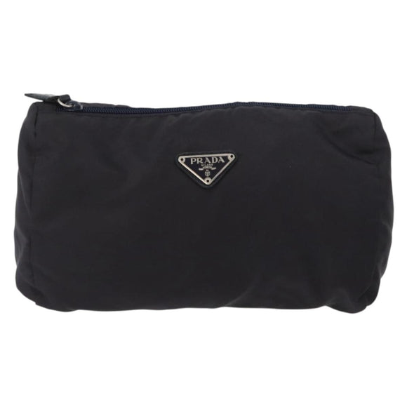 PRADA Pouch Nylon 3 Set Purple Khaki black Auth 174009