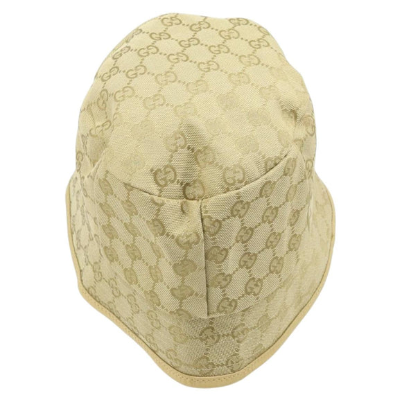 GUCCI GG Canvas Bucket hat Hat Beige Auth 174012A