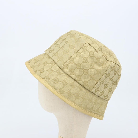GUCCI GG Canvas Bucket hat Hat Beige Auth 174012A