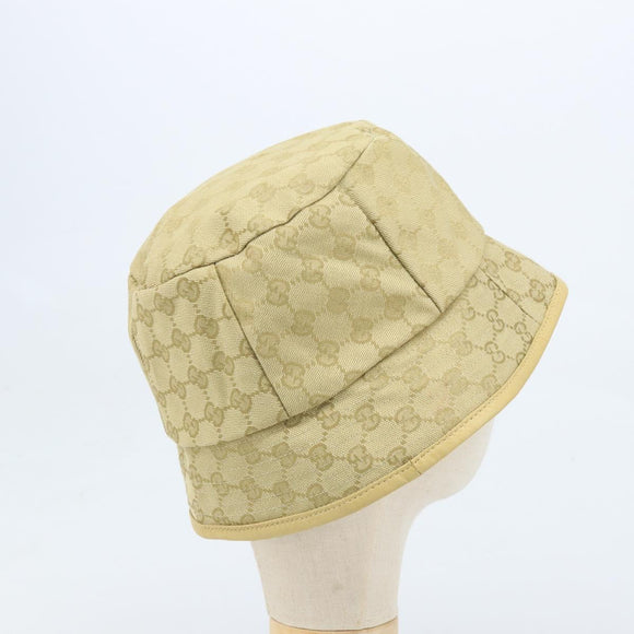 GUCCI GG Canvas Bucket hat Hat Beige Auth 174012A