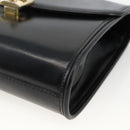 GUCCI Shoulder Bag Leather Black Gold Auth 174014-9