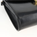 GUCCI Shoulder Bag Leather Black Gold Auth 174014-14