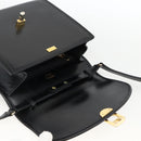 GUCCI Shoulder Bag Leather Black Gold Auth 174014-10