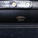 GUCCI Shoulder Bag Leather Black Gold Auth 174014-18