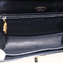 GUCCI Shoulder Bag Leather Black Gold Auth 174014-11