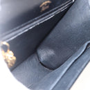 GUCCI Shoulder Bag Leather Black Gold Auth 174014-19