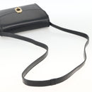 GUCCI Shoulder Bag Leather Black Gold Auth 174014-7