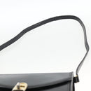 GUCCI Shoulder Bag Leather Black Gold Auth 174014-8