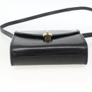 GUCCI Shoulder Bag Leather Black Gold Auth 174014-5