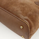 GUCCI Bamboo Hand Bag Suede 2way Brown 000 122 0290 Auth 174017-9