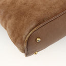 GUCCI Bamboo Hand Bag Suede 2way Brown 000 122 0290 Auth 174017-16
