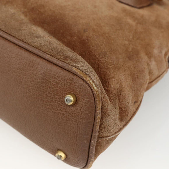GUCCI Bamboo Hand Bag Suede 2way Brown 000 122 0290 Auth 174017