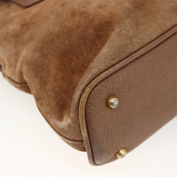 GUCCI Bamboo Hand Bag Suede 2way Brown 000 122 0290 Auth 174017