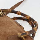 GUCCI Bamboo Hand Bag Suede 2way Brown 000 122 0290 Auth 174017-14