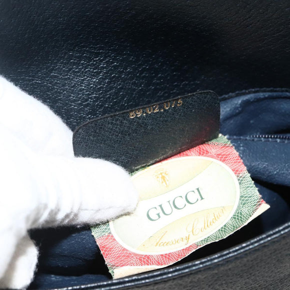GUCCI GG Supreme Clutch Bag PVC Navy 89 02 075 Auth 174020A