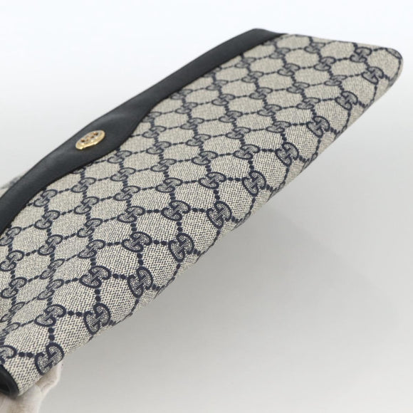 GUCCI GG Supreme Clutch Bag PVC Navy 89 02 075 Auth 174020A