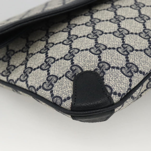 GUCCI GG Supreme Clutch Bag PVC Navy 89 02 075 Auth 174020A