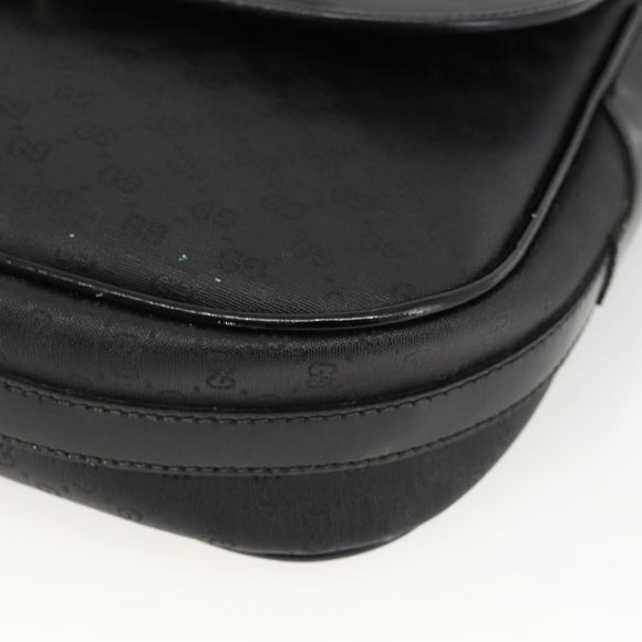 GUCCI Micro GG Supreme Shoulder Bag PVC Black Gold 001 115 4425 Auth 174021