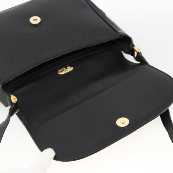 GUCCI Micro GG Supreme Shoulder Bag PVC Black Gold 001 115 4425 Auth 174021