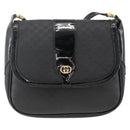 GUCCI Micro GG Supreme Shoulder Bag PVC Black Gold 001 115 4425 Auth 174021-2