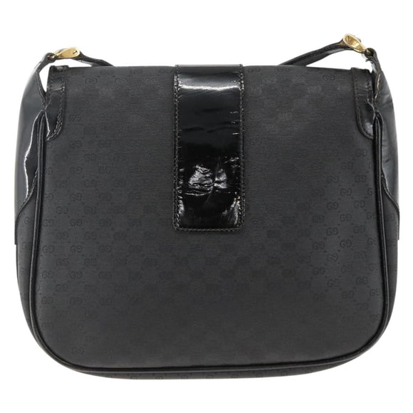 GUCCI Micro GG Supreme Shoulder Bag PVC Black Gold 001 115 4425 Auth 174021