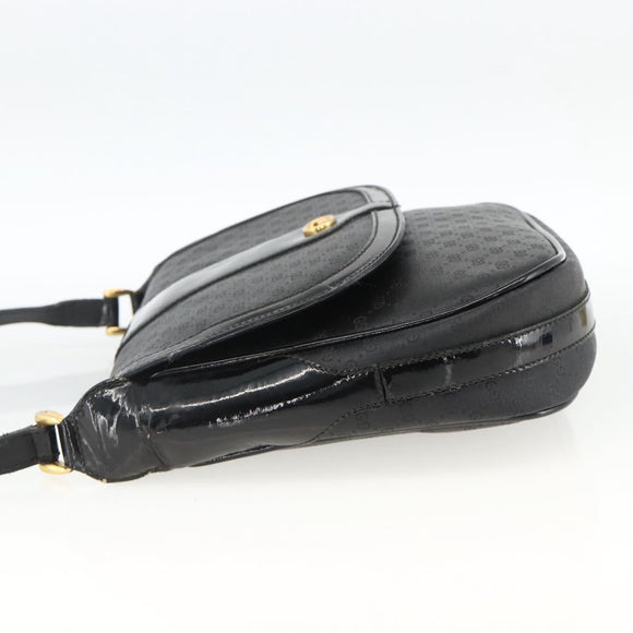 GUCCI Micro GG Supreme Shoulder Bag PVC Black Gold 001 115 4425 Auth 174021