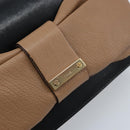 Chloe Ribbon Chain Handtas Leer Zwart Goud Auth 174022A-17
