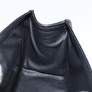 Chloe Ribbon Chain Handtas Leer Zwart Goud Auth 174022A-19