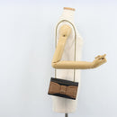 Chloe Ribbon Chain Handtas Leer Zwart Goud Auth 174022A-22